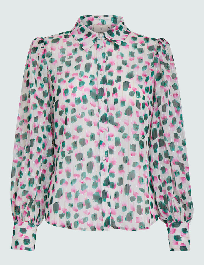 Peppercorn PCFatima Wide Sleeve Shirt Skjorter 2213P Silver Birch Print