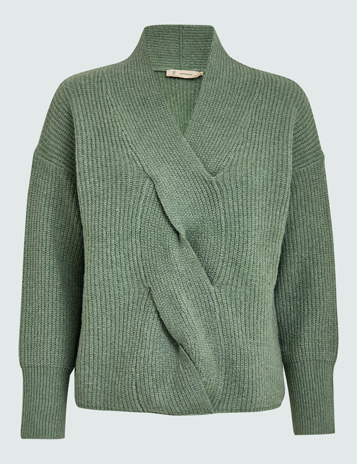 Peppercorn PCFeline V-Neck pullover Pullover 3790 Hedge Green
