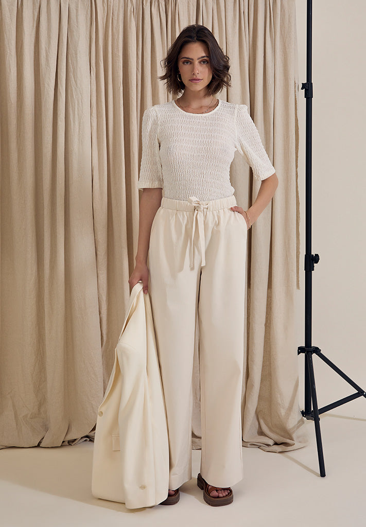 Peppercorn PCFia Belt Pant Bukser 0202 Whitecap Grey