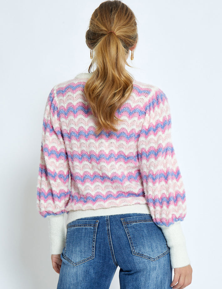 Peppercorn PCFilicia GRS O-Neck Pullover Pullover 4403S Peony Pink Stripe