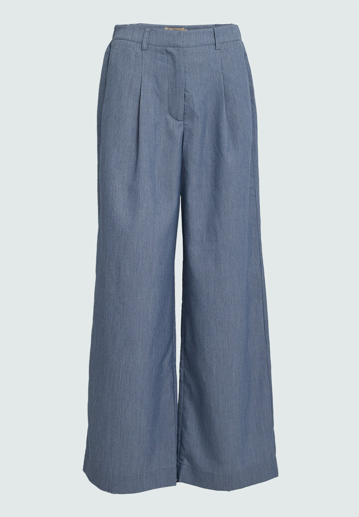 Peppercorn PCFilippa Wide Pant Bukser 520M Allure Blue Melange