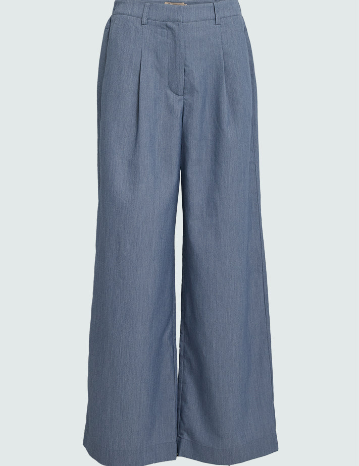 Peppercorn PCFilippa Wide Pant Bukser 520M Allure Blue Melange