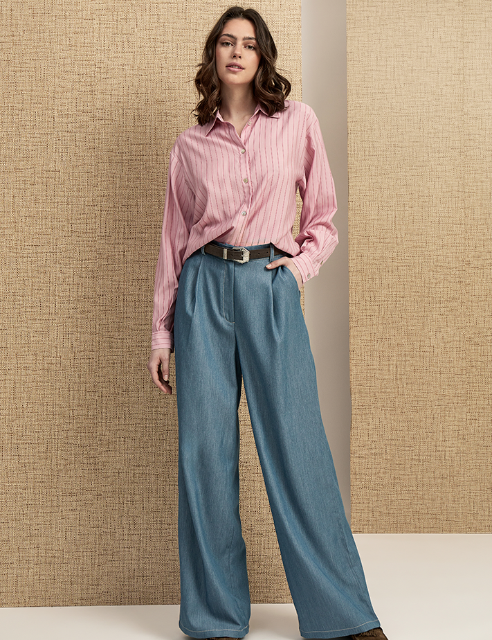 Peppercorn PCFilippa Wide Pant Bukser 520M Allure Blue Melange