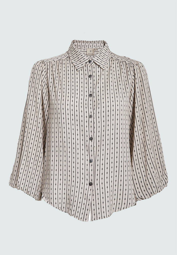 Peppercorn PCGabriella Shirt Skjorter 0202P Whitecap Cream Print