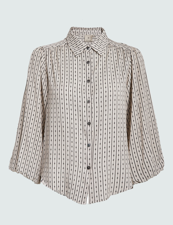 Peppercorn PCGabriella Shirt Skjorter 0202P Whitecap Cream Print