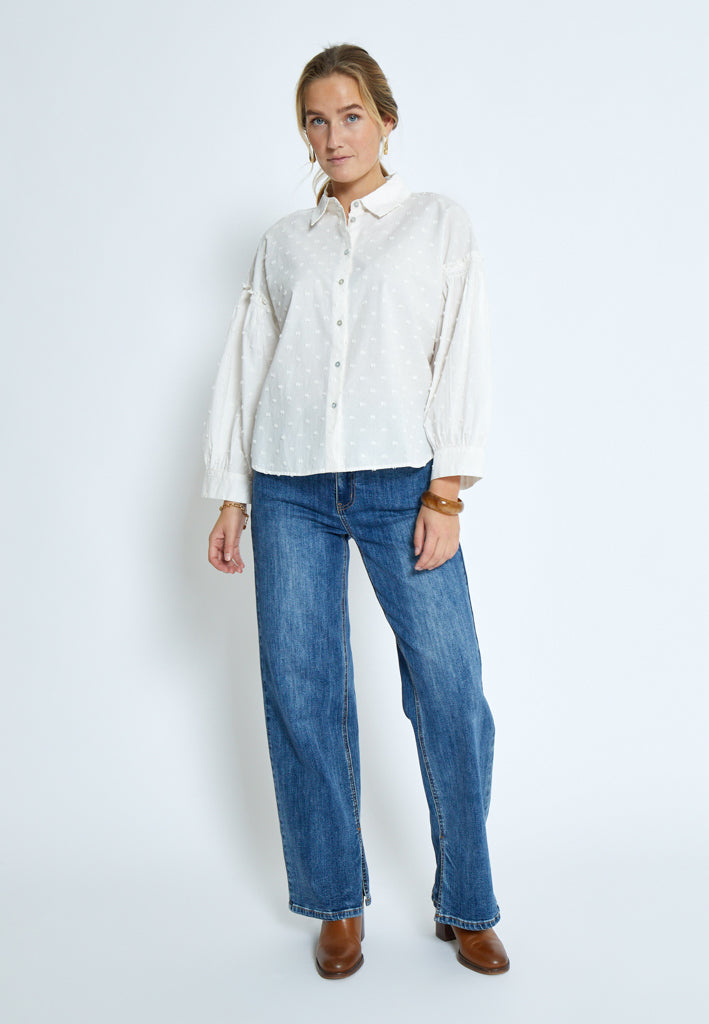 Peppercorn PCGelika 3/4 Sleeve Shirt Skjorter 0011 Gardenia
