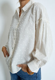 Peppercorn PCGelika 3/4 Sleeve Shirt Skjorter 0011 Gardenia
