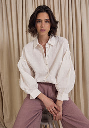 Peppercorn PCGelika 3/4 Sleeve Shirt Skjorter 0011 Gardenia