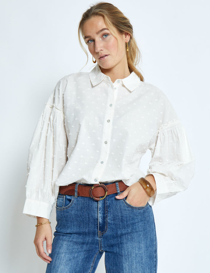 4 Sleeve Shirt Skjorter 0011 Gardenia