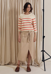 Peppercorn PCGerly Belt Skirt Nederdele 0274 LIGHT SAND