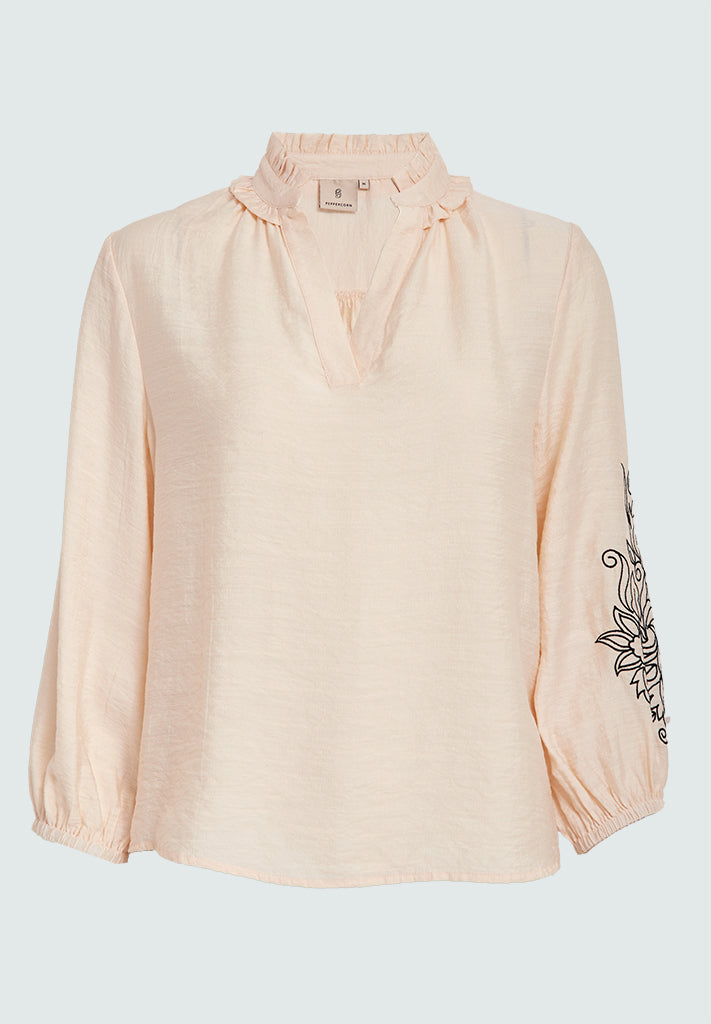 Peppercorn PCGia Blouse Bluser 0202 Whitecap Grey