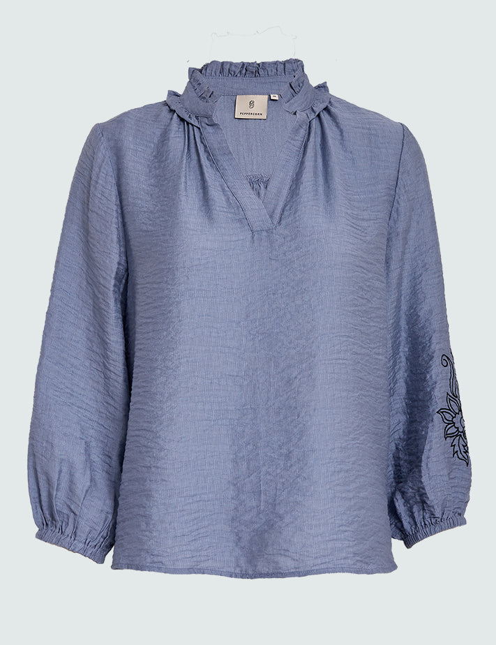 Peppercorn PCGia Blouse Bluser 1039 FADED DENIM