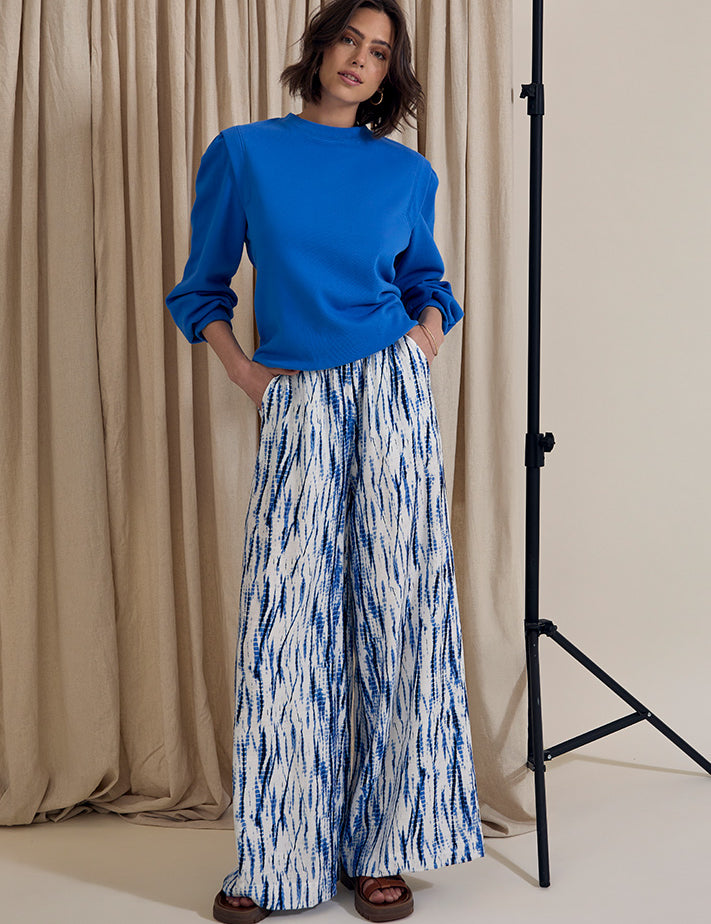 Peppercorn PCGigi Pant Bukser 5007P Palace Blue Print