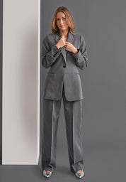Peppercorn PCGinette HW Bukser Bukser 127M Dark Grey Melange