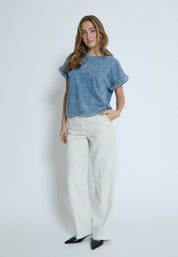 Peppercorn PCGiona Batsleeve T-Shirt T-Shirt 1039P FADED DENIM PR
