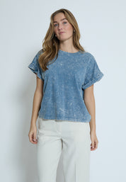 Peppercorn PCGiona Batsleeve T-Shirt T-Shirt 1039P FADED DENIM PR