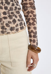 Peppercorn PCGriest Long Sleeve Blouse Bluser 0202P Whitecap Cream Print