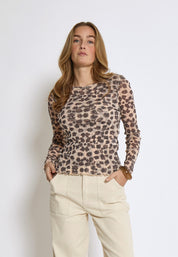 Peppercorn PCGriest Long Sleeve Blouse Bluser 0202P Whitecap Cream Print
