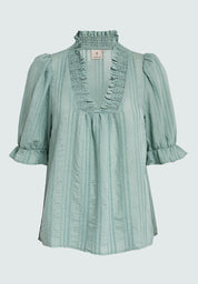 Peppercorn PCGry Short Blouse Bluser 3006 Lichen Mint