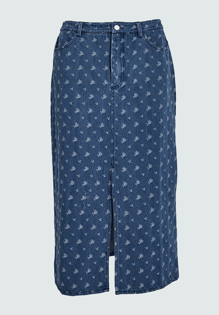 Peppercorn PCGustava Denim Skirt Nederdele 9600 Light Blue Wash