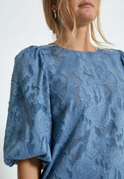 Peppercorn PCGyda Half Sleeve Blouse Bluser 1039 FADED DENIM