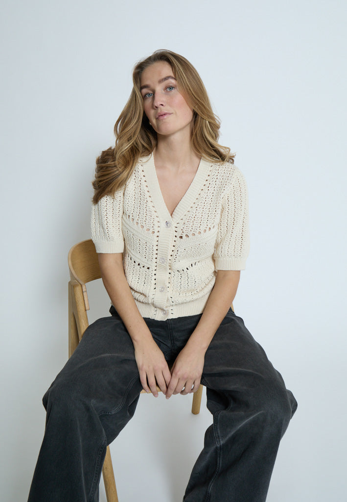 Peppercorn PCHady Knit Cardigan Cardigans 0202 Whitecap Grey