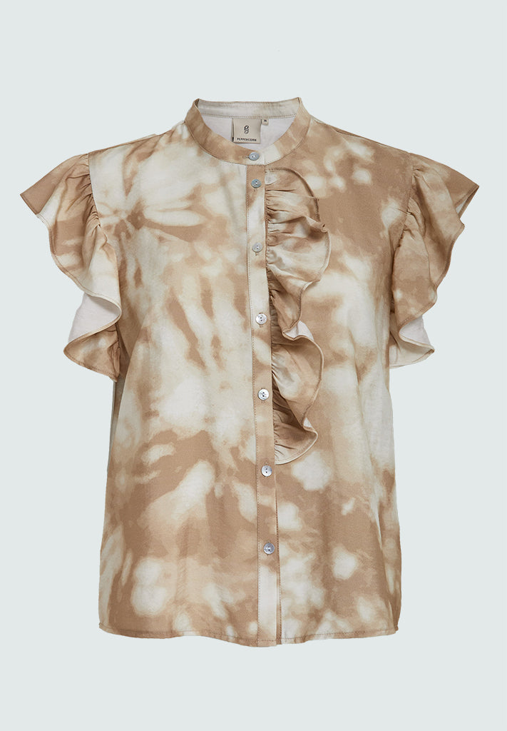 Peppercorn PCHallie Shirt Bluser 6796P Tannin Sand Print