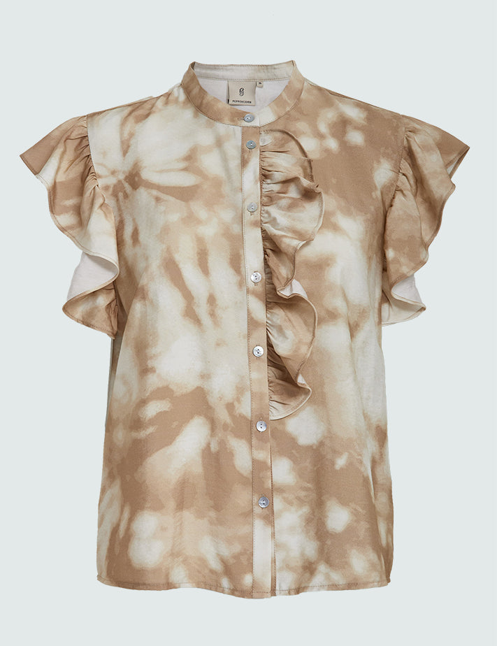 Peppercorn PCHallie Shirt Bluser 6796P Tannin Sand Print