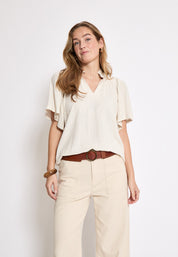 Peppercorn PCHannah Blouse Bluser 0202M Whitecap Grey mel