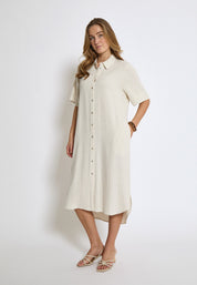 Peppercorn PCHannah Shirt Dress Kjoler 0202M Whitecap Grey mel