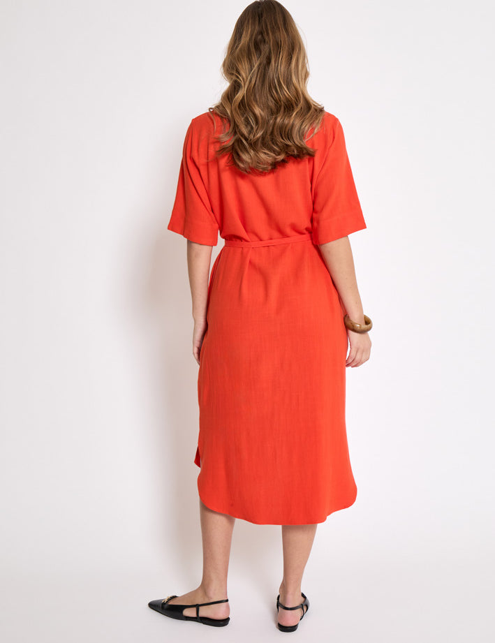Peppercorn PCHannah Shirt Dress Kjoler 4174 Hot Coral