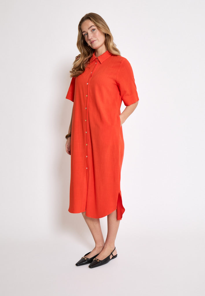 Peppercorn PCHannah Shirt Dress Kjoler 4174 Hot Coral