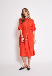 Peppercorn PCHannah Shirt Dress Kjoler 4174 Hot Coral