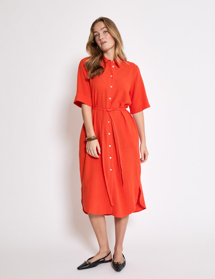 Peppercorn PCHannah Shirt Dress Kjoler 4174 Hot Coral