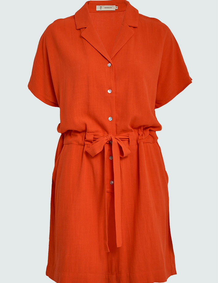 Peppercorn PCHannah Short Dress Kjoler 4174 Hot Coral