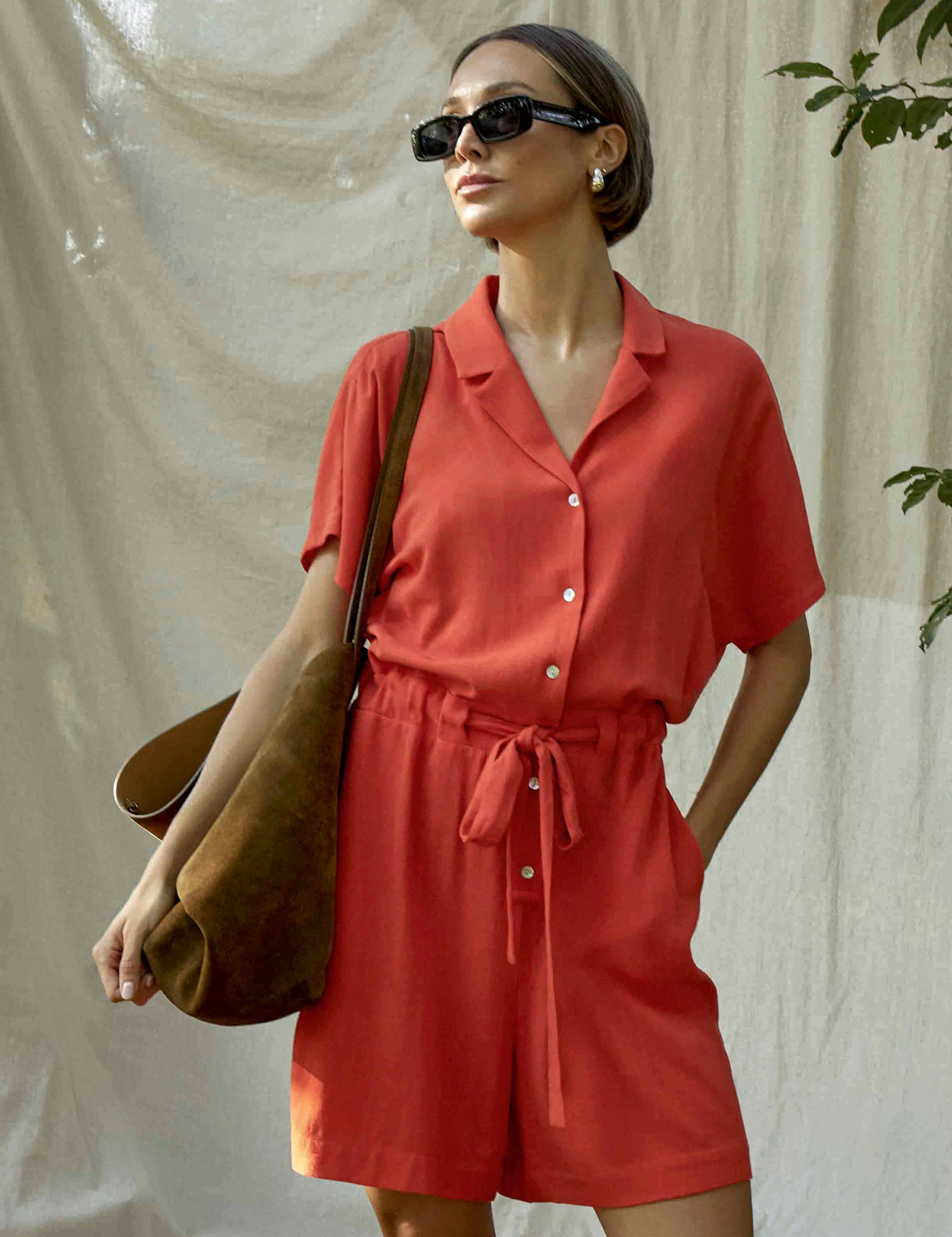 Peppercorn PCHannah Short Dress Kjoler 4174 Hot Coral