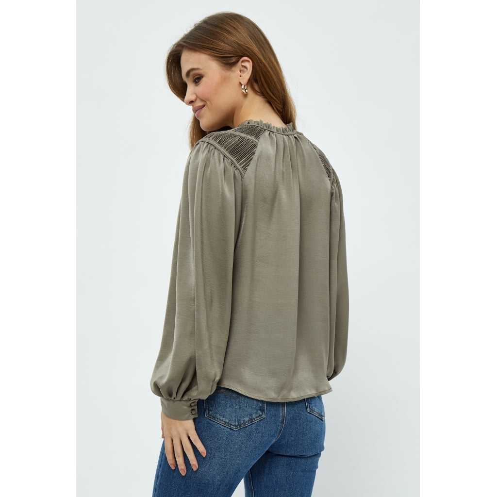 Peppercorn PCHaze Bluse Bluser 0178M Winter Twig Sand Melange