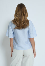 Peppercorn PCHedda Top Toppe 1041S Dusty Blue Stripe