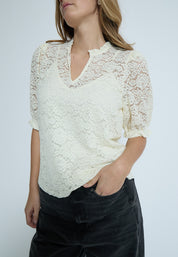 Peppercorn PCKaroline Lace Blouse Bluser 0002 White Peony