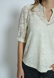 Peppercorn PCKaroline Lace Blouse Bluser 0002 White Peony