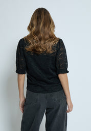 Peppercorn PCKaroline Lace Blouse Bluser Sort