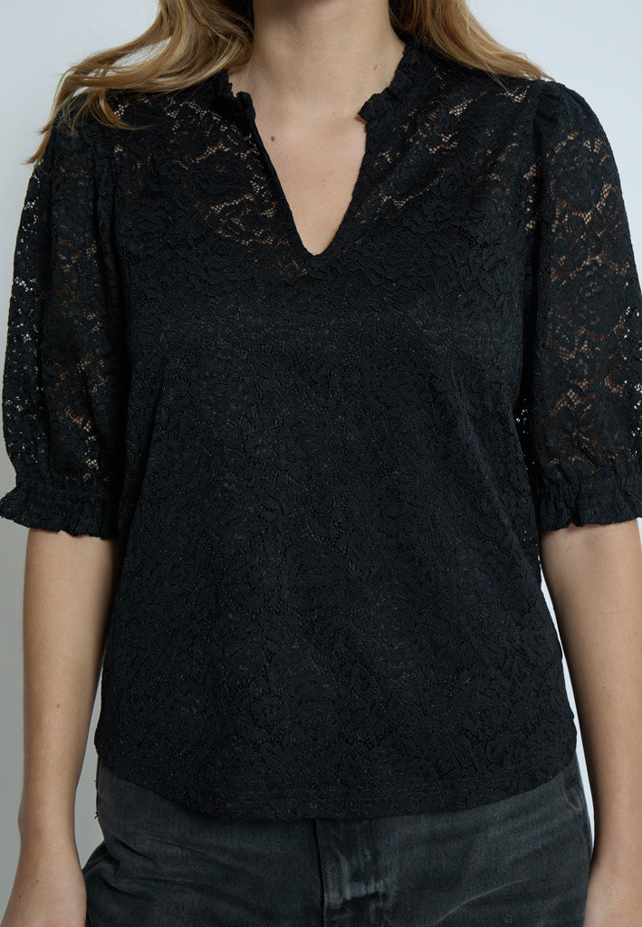 Peppercorn PCKaroline Lace Blouse Bluser Sort