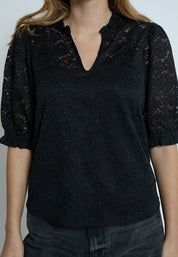Peppercorn PCKaroline Lace Blouse Bluser Sort
