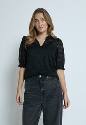 Peppercorn PCKaroline Lace Blouse Bluser Sort