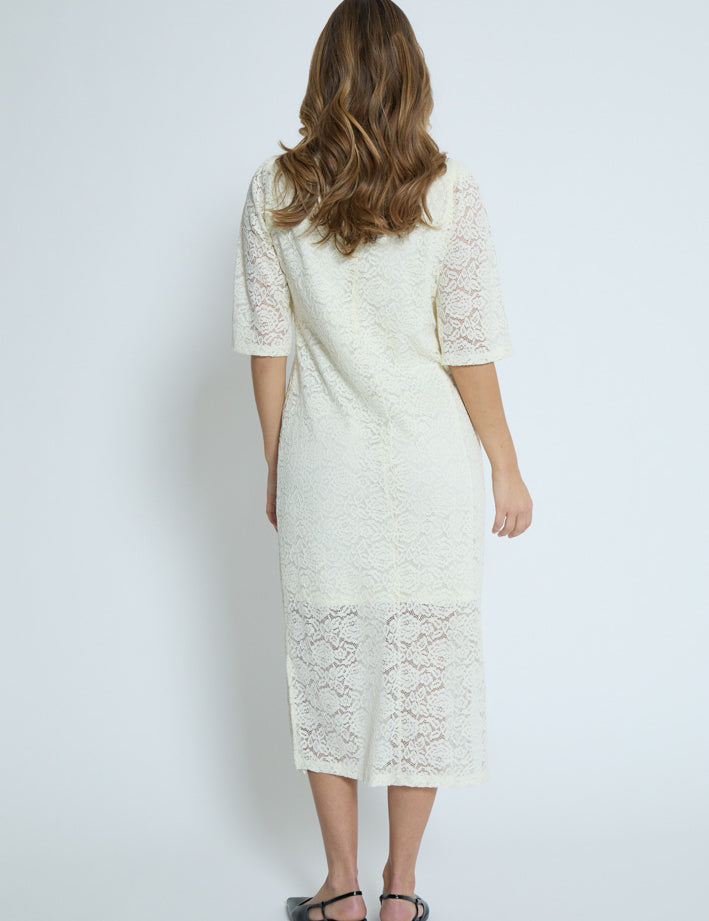 Peppercorn PCKaroline Lace Dress Kjoler 0002 White Peony