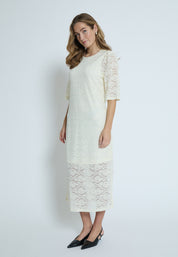 Peppercorn PCKaroline Lace Dress Kjoler 0002 White Peony