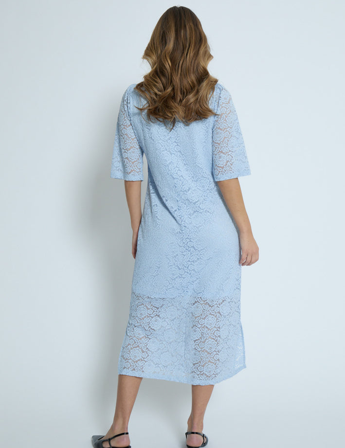 Peppercorn PCKaroline Lace Dress Kjoler 1039 FADED DENIM