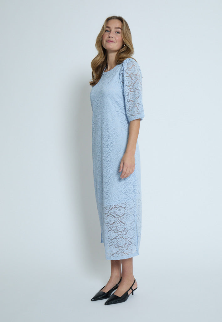 Peppercorn PCKaroline Lace Dress Kjoler 1039 FADED DENIM