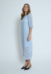 Peppercorn PCKaroline Lace Dress Kjoler 1039 FADED DENIM