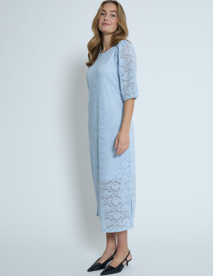 Peppercorn PCKaroline Lace Dress Kjoler 1039 FADED DENIM